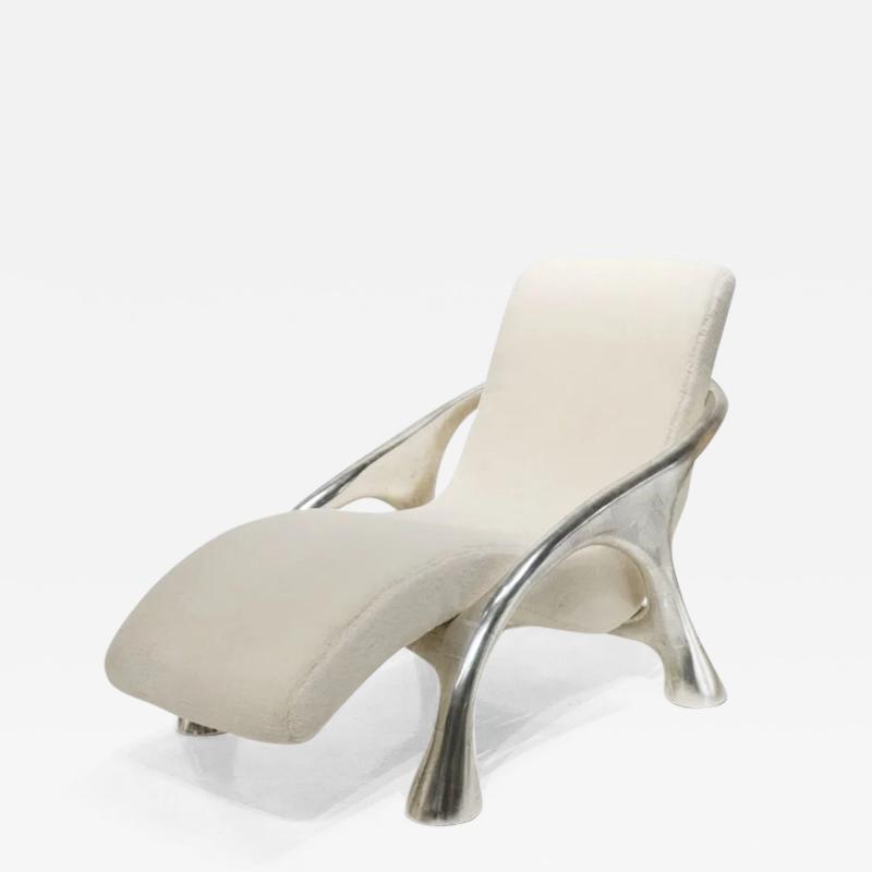  Saccomanno Dayot YAKA WHITE GOLD LOUNGE CHAIR