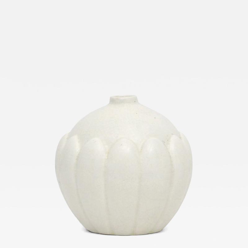  Saint Cl ment White Art Deco Vase Small