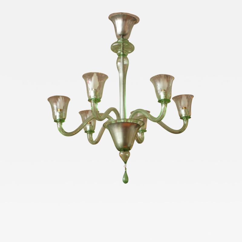  Salviati Six Arm Chandelier by Salviati Italy 1930