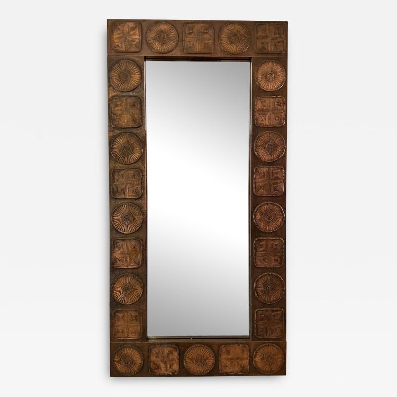  Santambrogio De Berti Brass Sculpture Mirror by Santambrogio De Berti Italy 1960s