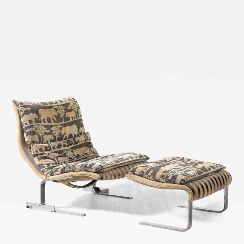  Saporiti Giovanni Offredi Onda Lounge Chair and Ottoman for Saporiti Italy circa 1970