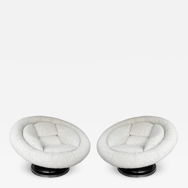  Saporiti Pair of Large Space Age Saturn Armchairs by Saporiti Italy 1970s