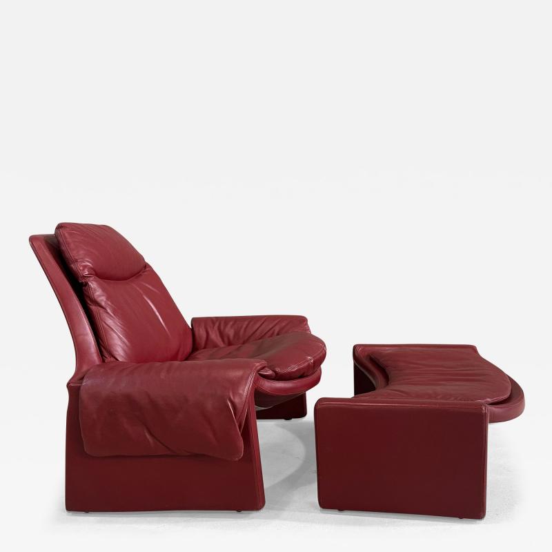  Saporiti Proposals for Saporiti Leather Lounge Chair and Ottoman Italy 1980