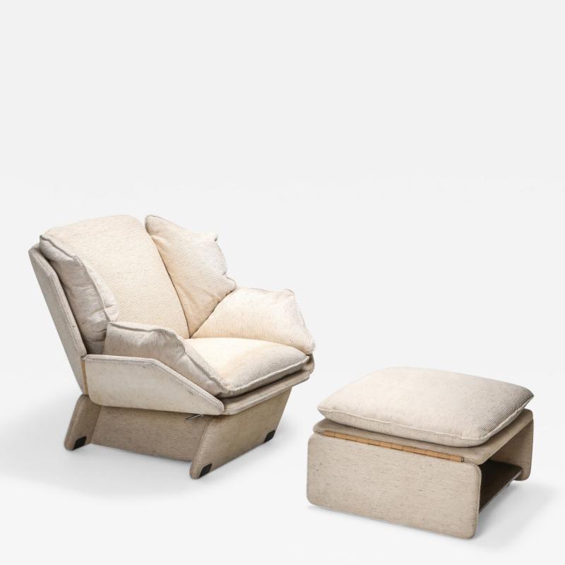  Saporiti Saporiti Lounge Chair with Ottoman 1970s