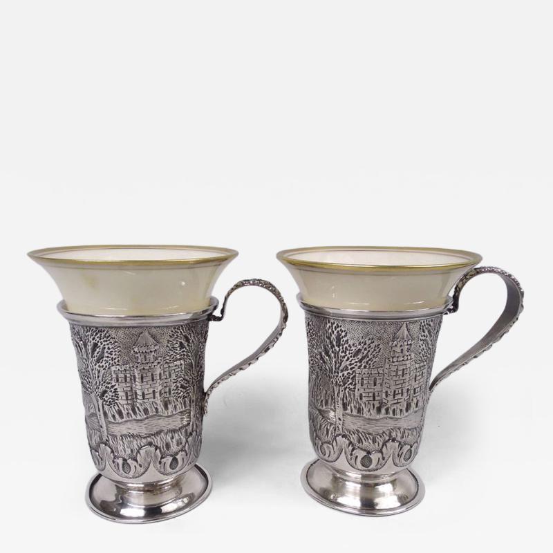  Schofield Co Schofield Baltimore Architectural Demitasse Holders with Lenox Cups