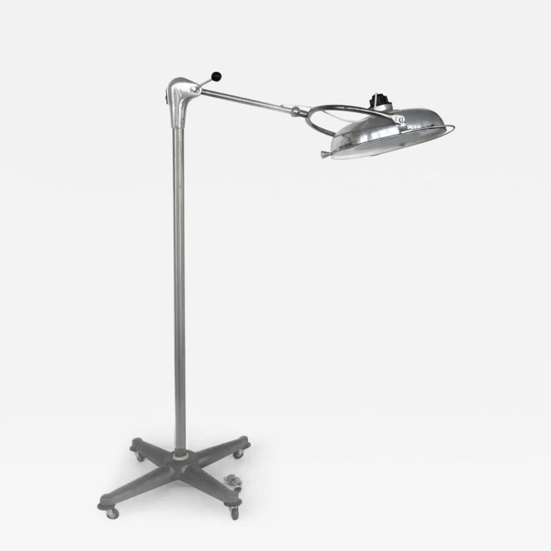  Scialytique Scialytique French Industrial Surgical Floor Lamp with Pivoting Adjustable Arm