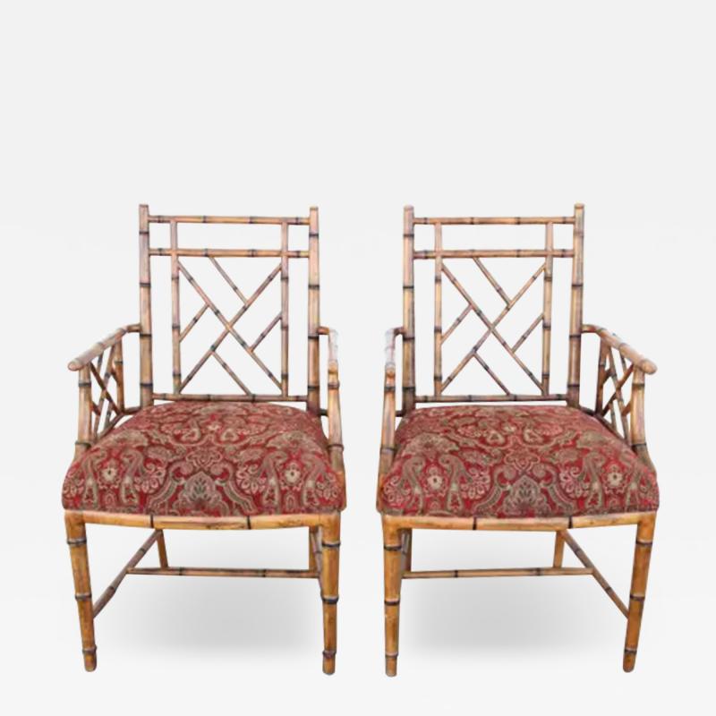  Scully Scully Pair Of Scully Scully FAUX BAMBOO ARM CHAIRS