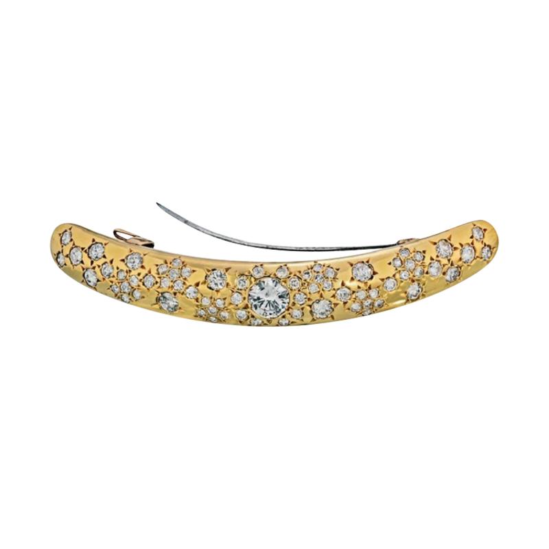  Seaman Schepps SEAMAN SCHEPPS 18K YELLOW GOLD 7 CARAT DIAMOND PIN BROOCH