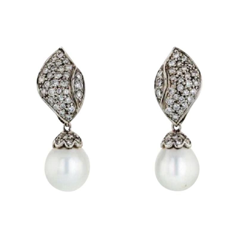  Seaman Schepps SEAMAN SCHEPPS DIAMOND PE 18K WHITE GOLD DROP EARRINGS