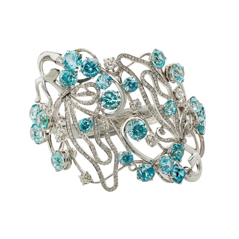  Seaman Schepps Seaman Schepps Blue Zircon and Diamond Bracelet