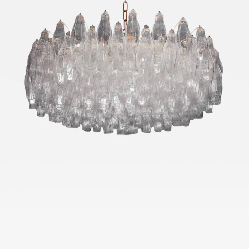  Seguso Huge Polyhedral Murano Glass Chandelier in the style of Carlo Scarpa ca 1964