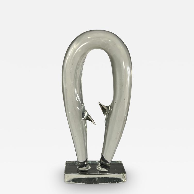  Seguso MODERNIST CLEAR MURANO GLASS SCULPTURE BY SEGUSO