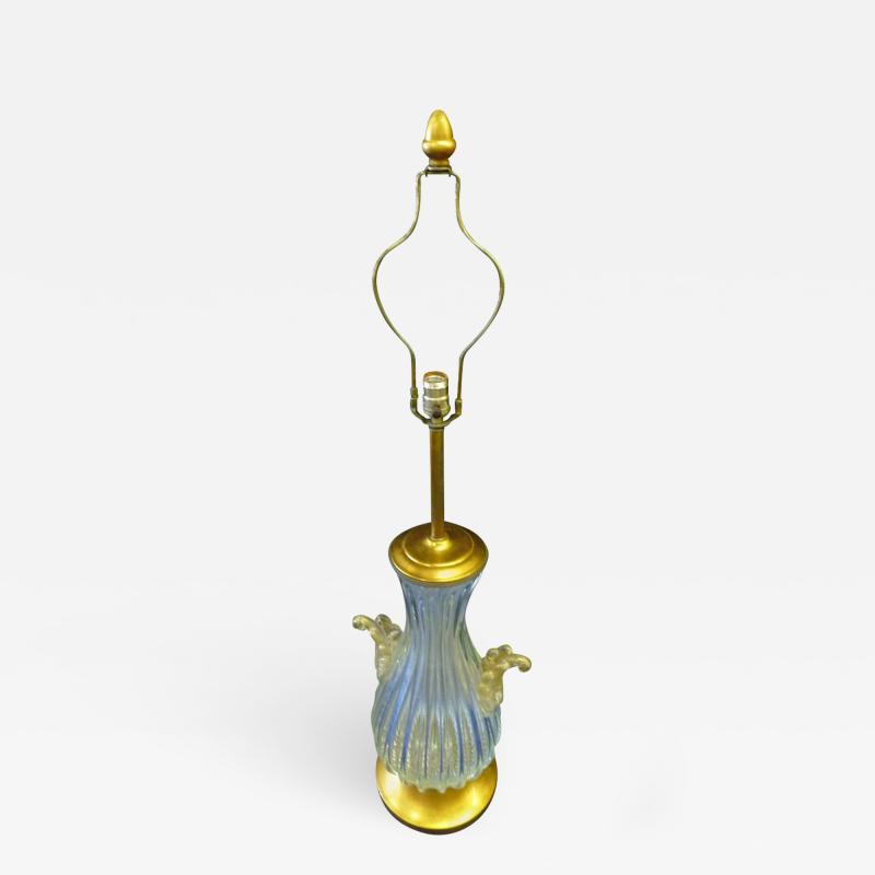  Seguso Monumental Seguso Clear and Gold Murano Glass Lamp