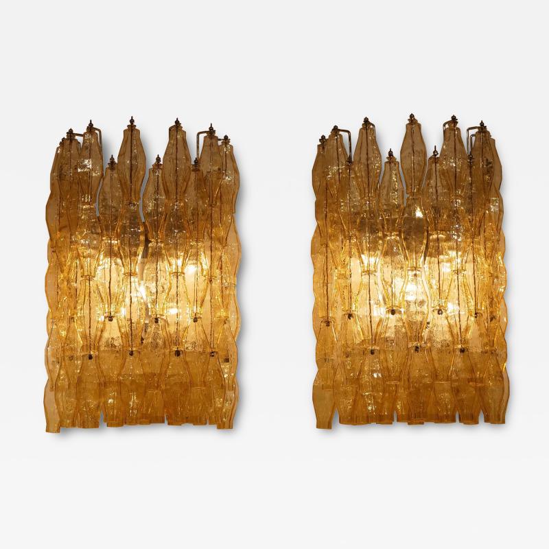  Seguso Seguso Vetri d Arte Large variant of Venini Poliedri set of four wall lights c1960