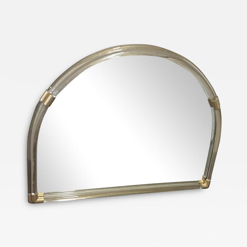  Seguso Seguso Vetri d Arte MODERNIST GOLD AND CLEAR MURANO GLASS MIRROR WITH BRASS ACCENTS