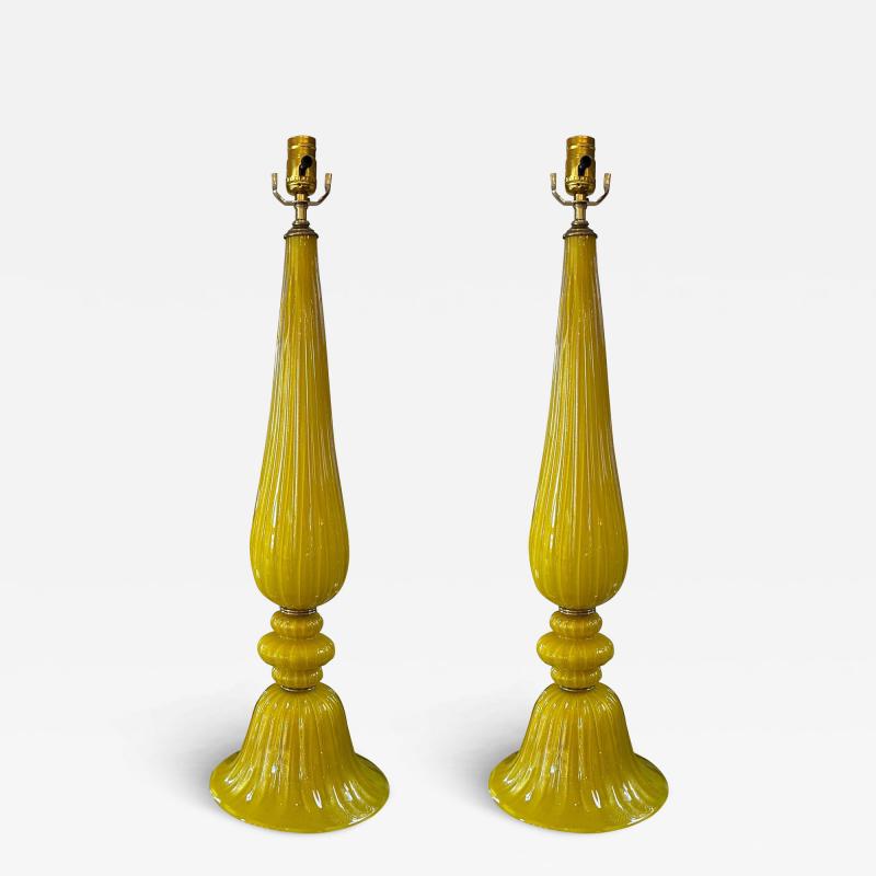  Seguso Seguso Vetri d Arte Pair Of Vintage Murano Glass Lamps