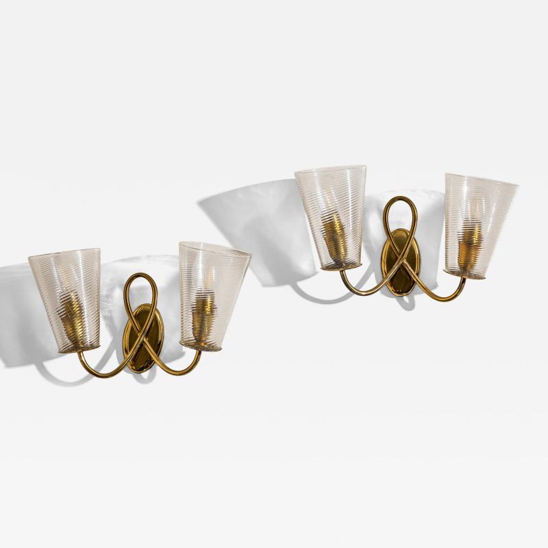  Seguso Seguso Vetri d Arte Pair of Wall Lights attributed to Seguso Vetri d Arte Italy Mid 20th Century