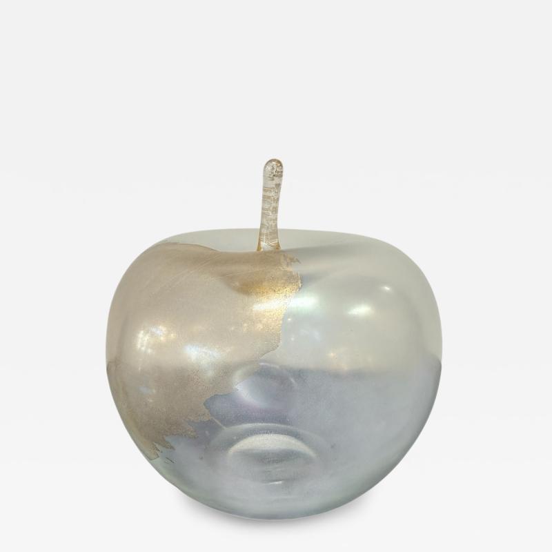  Seguso Seguso Vetri d Arte Seguso Apple Sculpture with Gold Leaf Italy 1970s