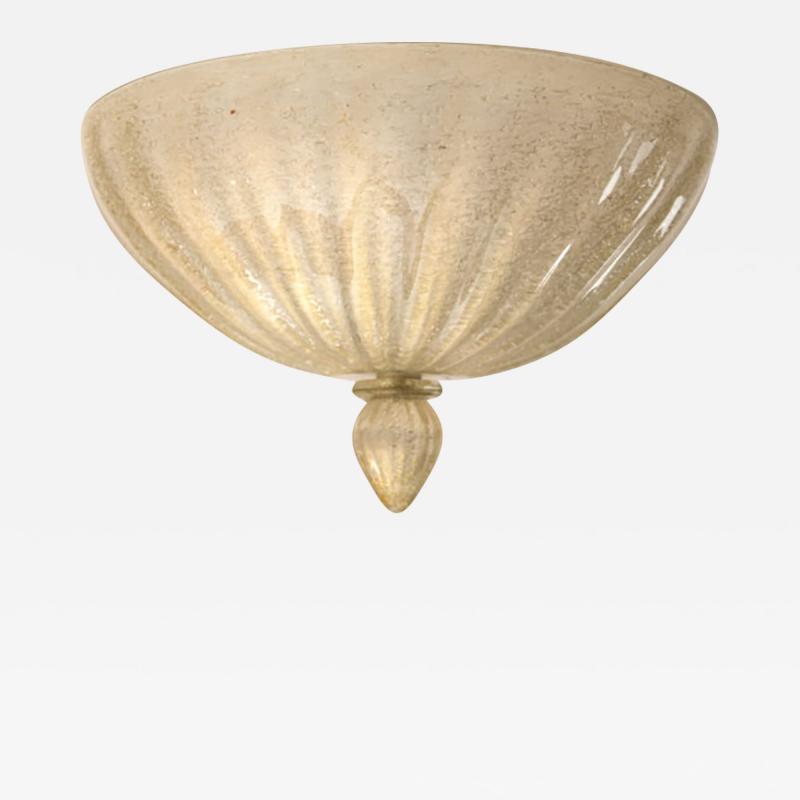  Seguso Small Gold Blown Ceiling Fixture by Seguso