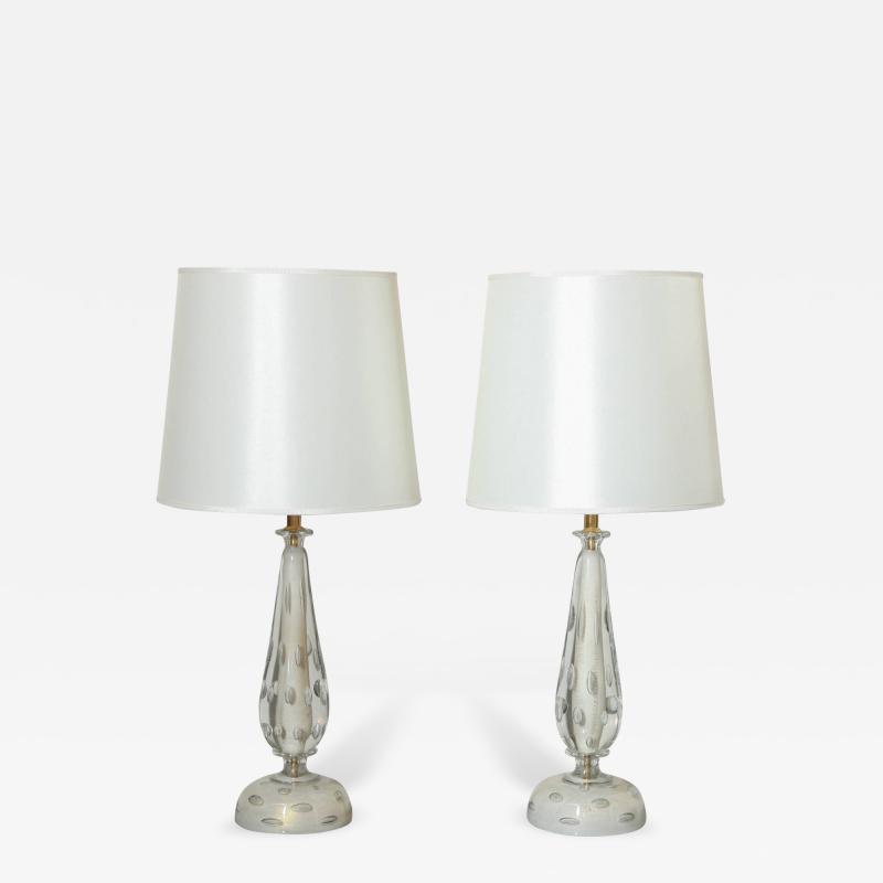  Seguso Vetri dArte Pair of Seguso Vetri dArte Table Lamps made in Italy
