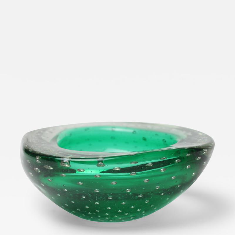  Seguso Vetri dArte Seguso Flavio Poli Green Bullicante Bowl 1960 Italy