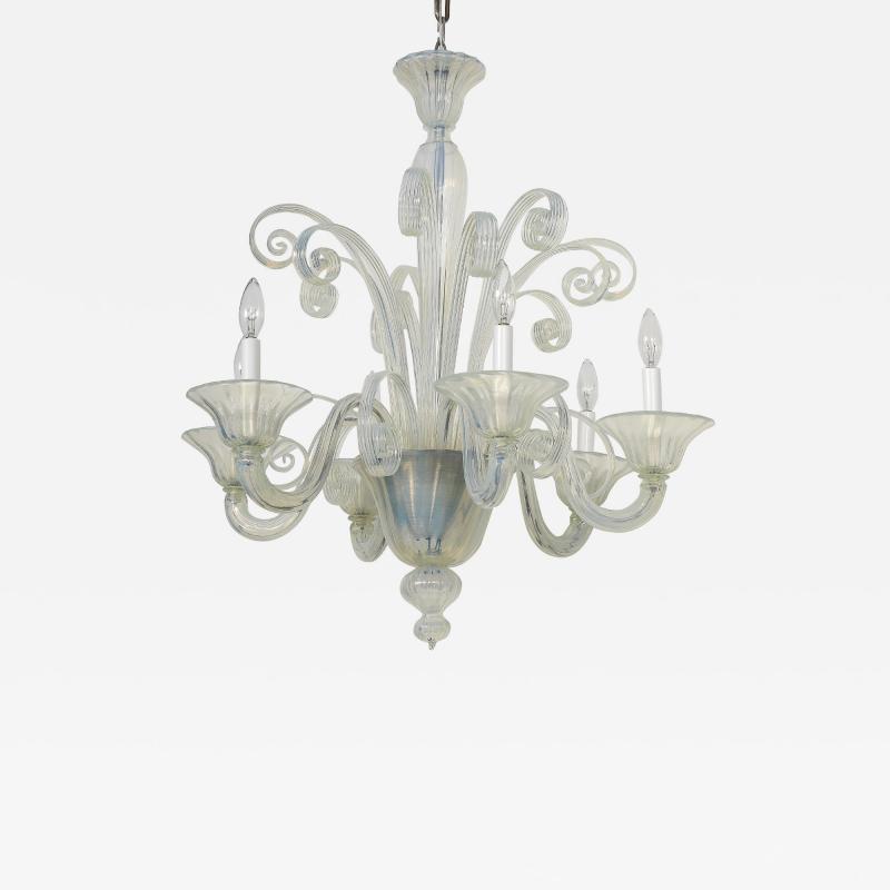  Seguso Viro Mid Century Murano Opaline Chandelier Seguso