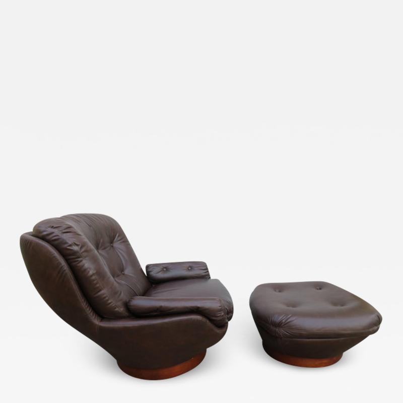  Selig Furniture Co Wonderful Selig Swivel Egg Lounge Chair with Ottoman Mid Century Modern