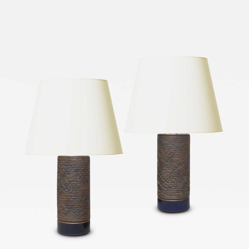  Selsbo Keramik Pair of Textured Table Lamps by Aage Rasmus Selsbo