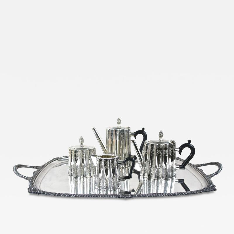  Sheffield Art Nouveau Silverplated Sheffield Coffee Tea Service by Edward UK ca 1920