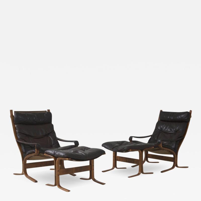  Siesta Armchairs with Ottomans by I Relling a Pair