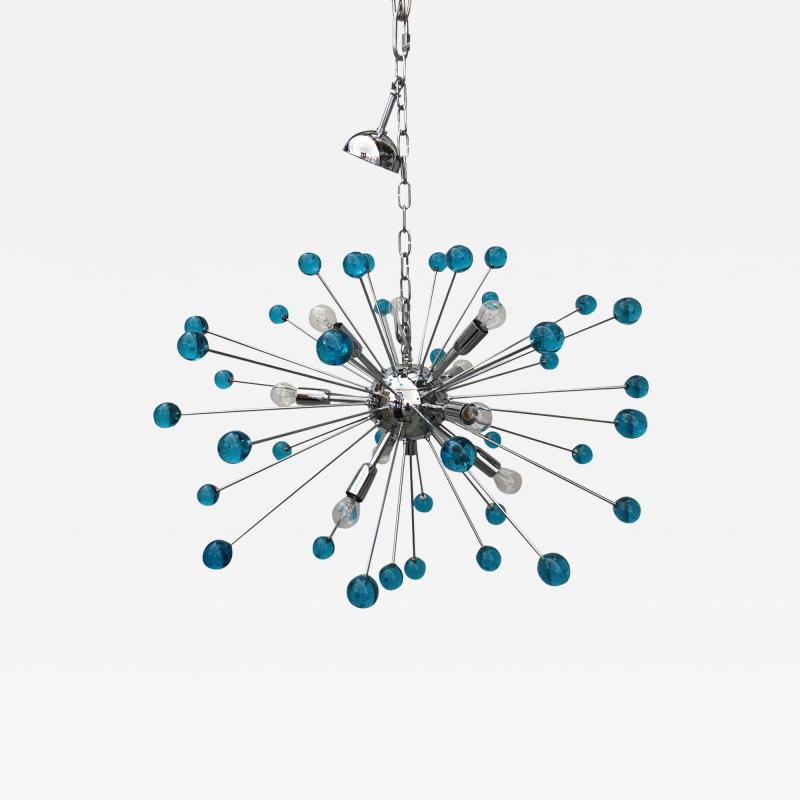  SimoEng Chandelier murano glass sputnik blue italian handmade