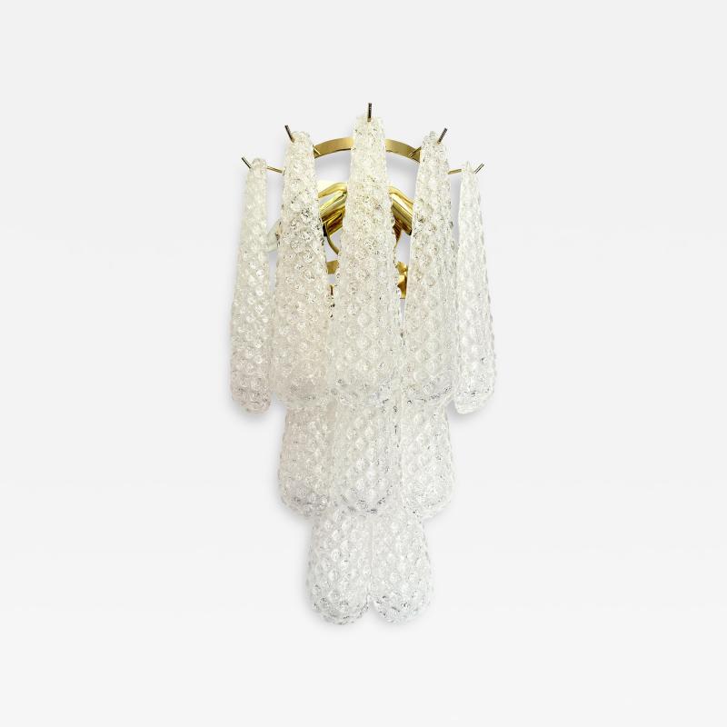  SimoEng Clear Conchiglie Murano Glass Gold Wall Sconce by Simoeng