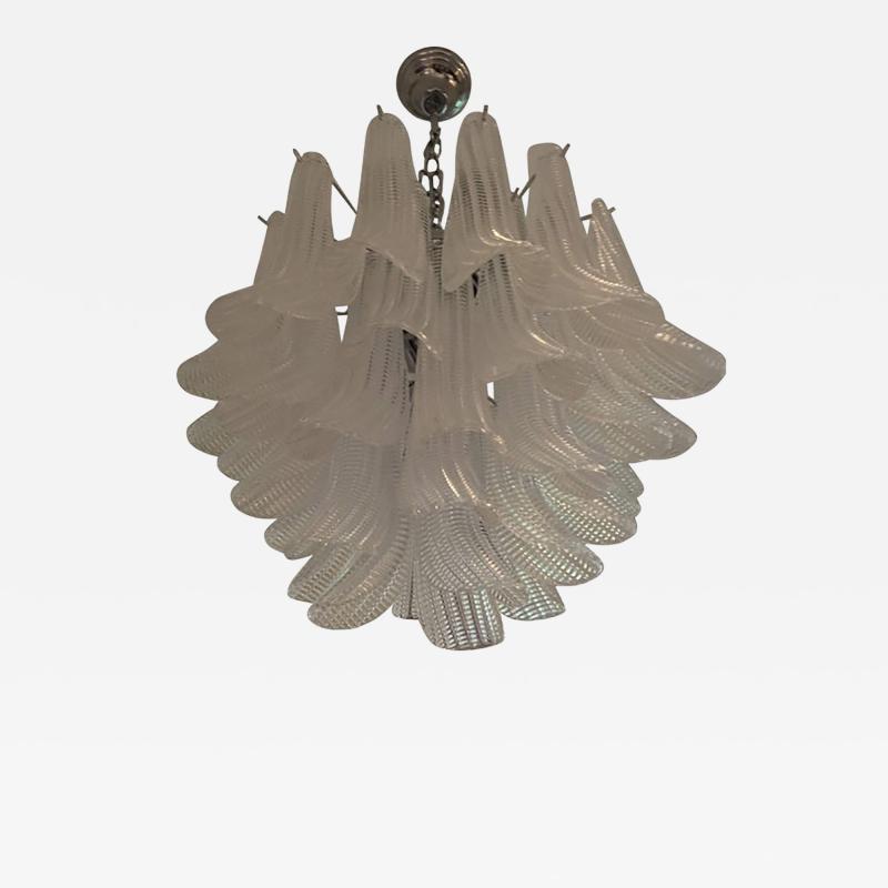  SimoEng Clear Selle Seghettate Murano Glass Venini Style Chandelier