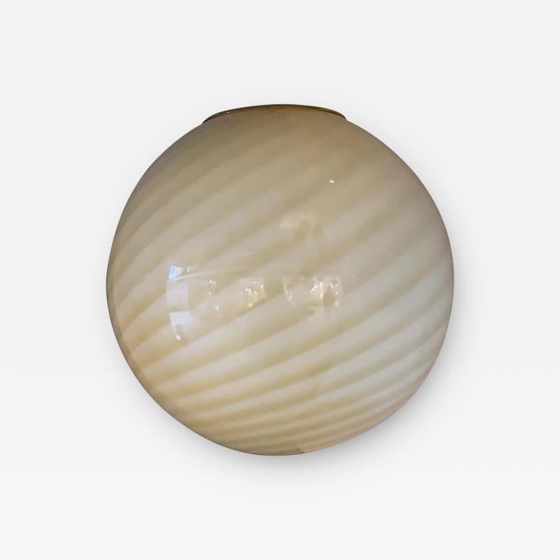  SimoEng Contemporary Amber White Sphere Pendant in Murano Glass