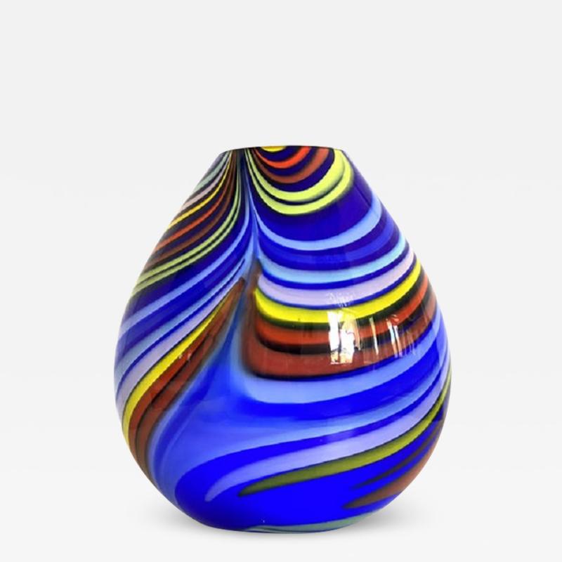  SimoEng Contemporary Artistic Vase in Murano Glass With Colored Reeds