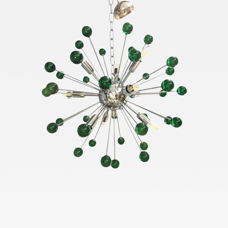  SimoEng Contemporary Chandelier Green Sputnik Murano Glass Chandelier