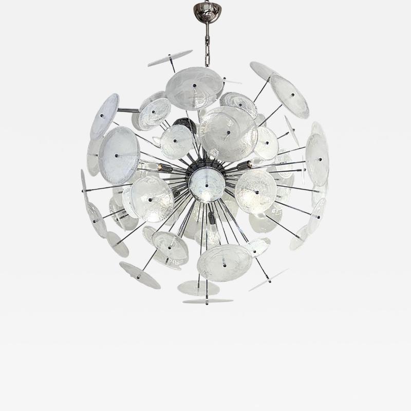  SimoEng Contemporary Chromed Sputnik Chandelier With Venied White 