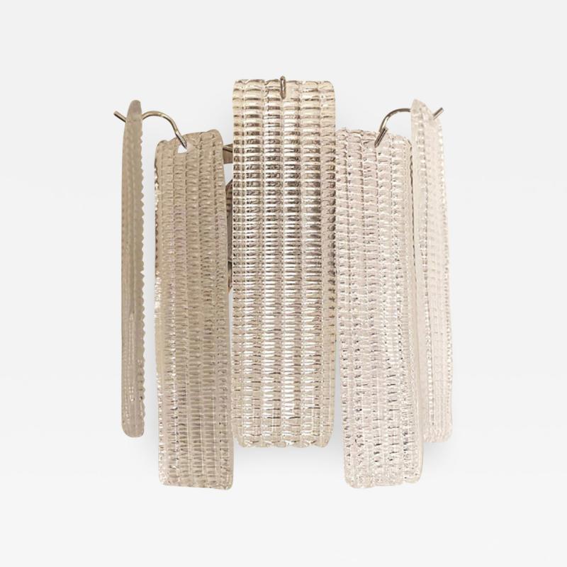  SimoEng Contemporary Diamond Strips Listelli Murano Glass Wall Sconce