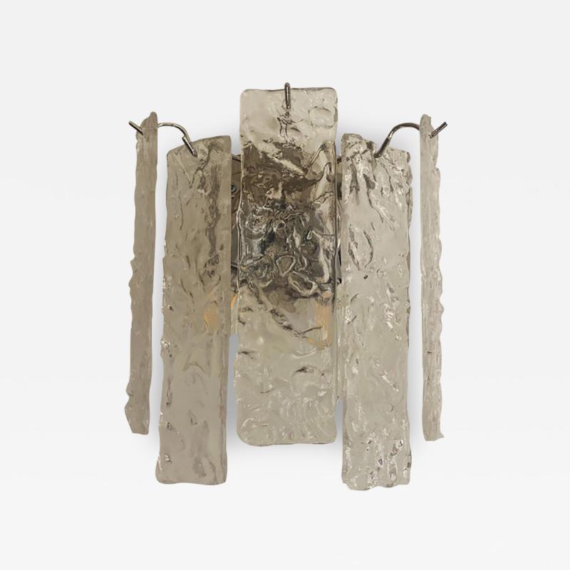  SimoEng Contemporary Hammered Strips Listelli Murano Glass Wall Sconce