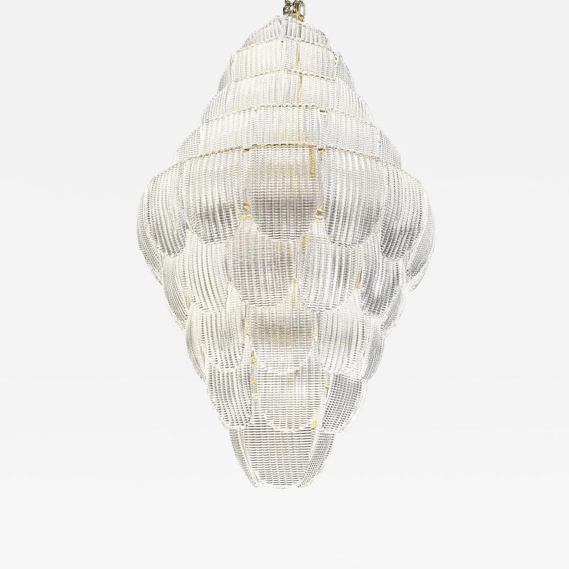  SimoEng Contemporary Imperial Diamanted Trasparent Petals Murano Glass Chandelier
