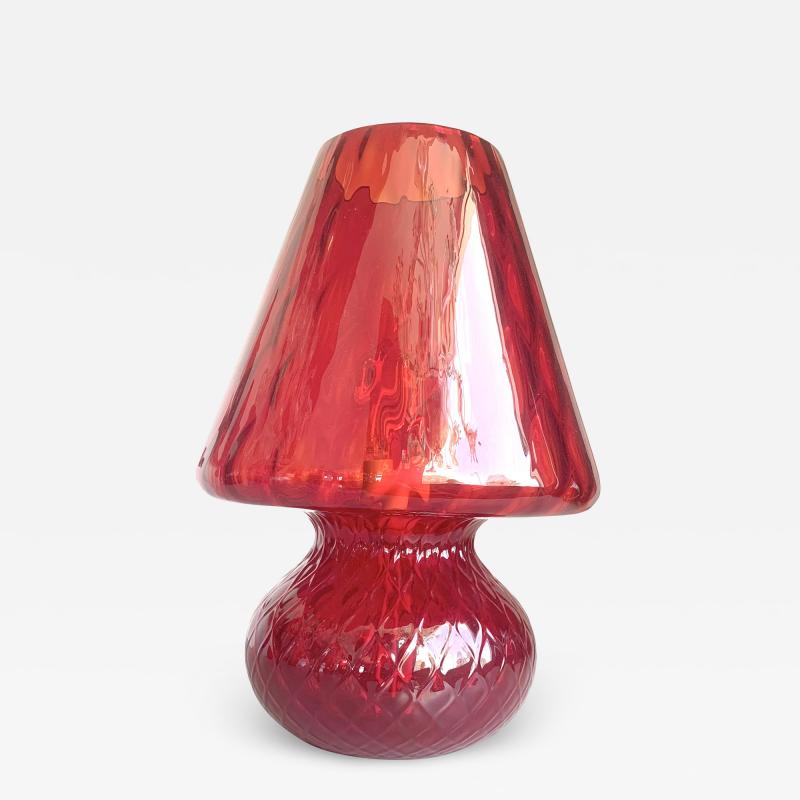  SimoEng Contemporary Lamp in Red Murano Glass Ballotton 