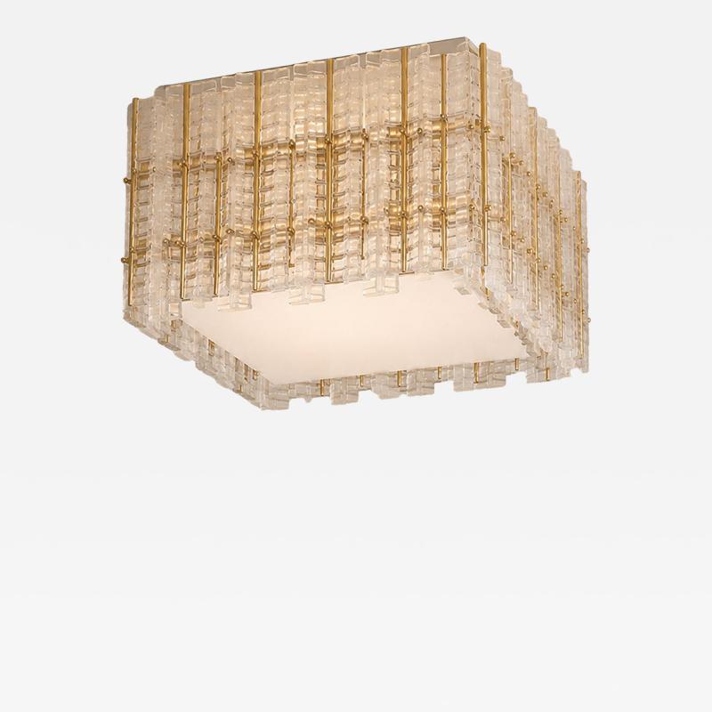  SimoEng Contemporary Modern Italian Tropical Murano Glass Square Flush Mount