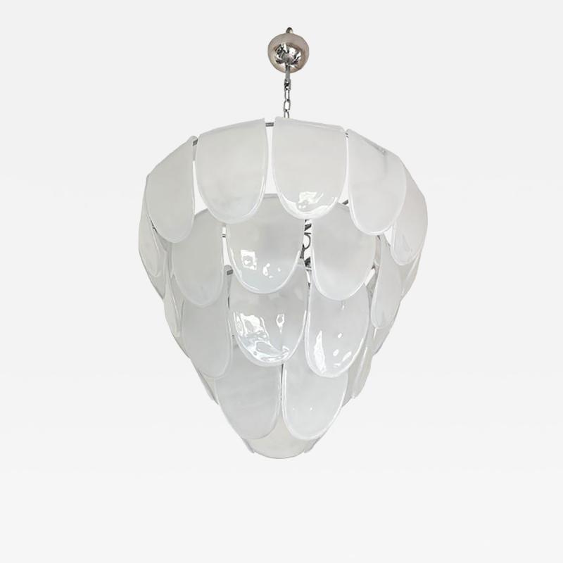  SimoEng Contemporary Modern Sanded Petals Murano Style Glass Chandelier