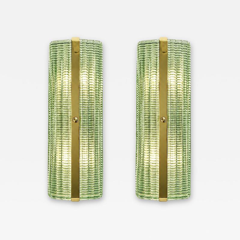  SimoEng Contemporary Rectangular Murano Glass Wall Sconces With Chrome Finish Set of 2