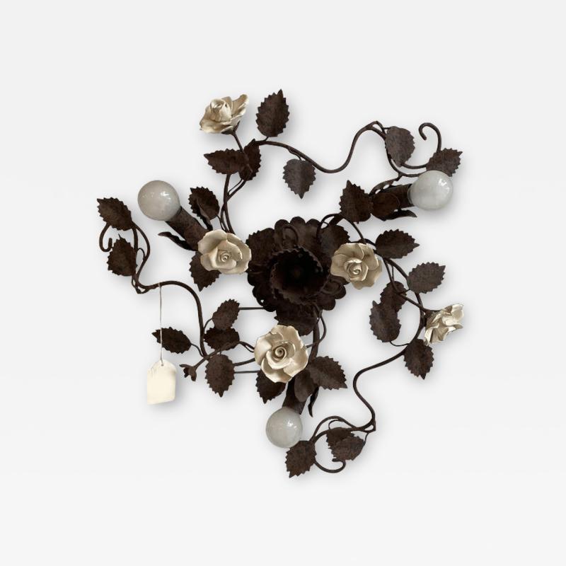  SimoEng Contemporary Rush Florentine Wrought Iron Flush Mount