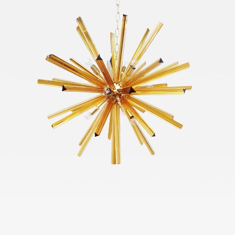  SimoEng Contemporary Sputnik Amber Triedro Murano Glass Chandelier