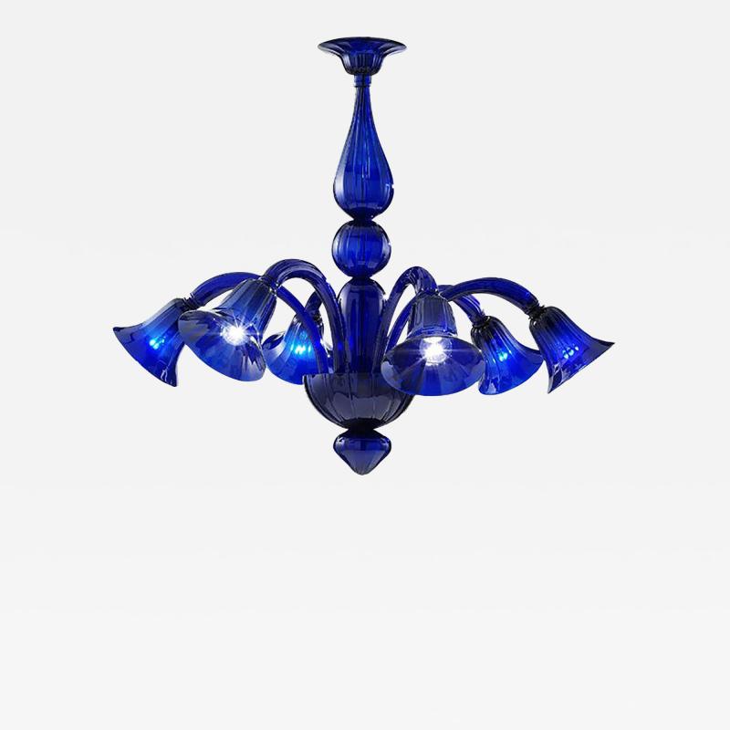  SimoEng Contemporary Translucent Azzurre Murano Style Glass Chandelier