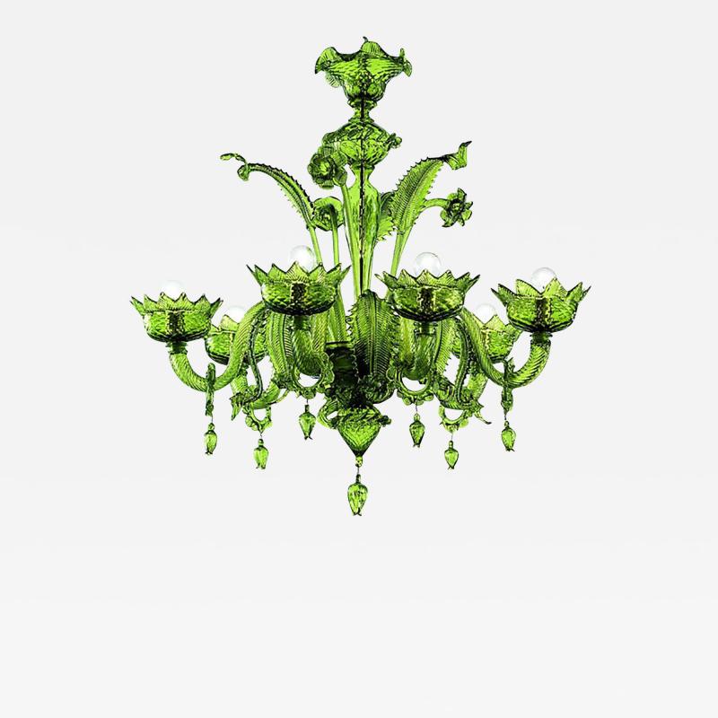  SimoEng Contemporary Translucent Green Murano Style Glass Chandelier