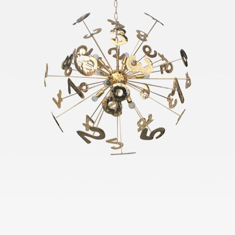  SimoEng HAND MADE BRASS NUMBERS SPUTNIK CHANDELIER