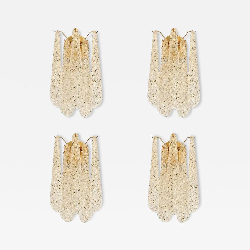  SimoEng Italian Gold Wall Sconce with Murano Conchiglie Glass by Simoeng Set of 4